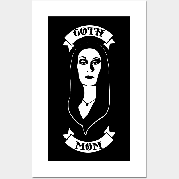 Morticia Addams Goth Mom Funny Halloween Mothers Day Gift Wall Art by Prolifictees